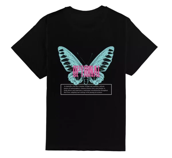 Back Black T-Shirt Butterfly. Dorso camiseta Black Butterfly.